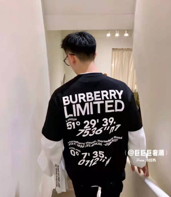 Burberry 2021 Letter New Address Logo Short-Sleeved Couple T-Shirt